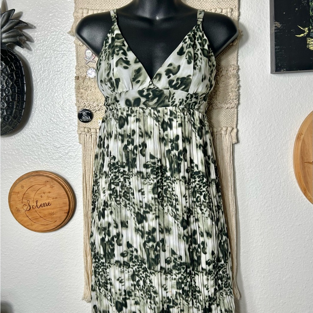 JOHNNY MARTIN Spaghetti Strap Leopard Dress Y2k Cheetah Top Size 5 Medium